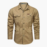 Men's cargo shirt with button closure