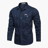 Men's cargo shirt with button closure