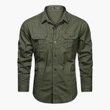 Men's cargo shirt with button closure