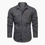 Men's cargo shirt with button closure