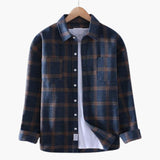 Men's long-sleeve flannel shirt with classic collar