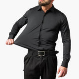 Men's long-sleeve shirt with button closure and pointed collar