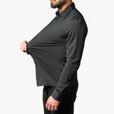Men's long-sleeve shirt with button closure and pointed collar