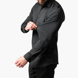 Men's long-sleeve shirt with button closure and pointed collar