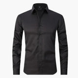 Men's long-sleeve shirt with button closure and pointed collar