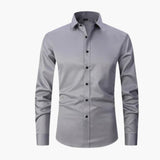 Men's long-sleeve shirt with button closure and pointed collar