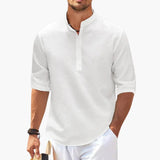 Men's shirt with Tunisian collar and three-quarter sleeves