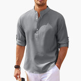 Men's shirt with Tunisian collar and three-quarter sleeves