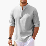 Men's shirt with Tunisian collar and three-quarter sleeves