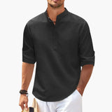 Men's shirt with Tunisian collar and three-quarter sleeves