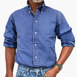 Men's shirt with washed effect and long sleeves