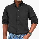Men's shirt with washed effect and long sleeves