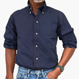 Men's shirt with washed effect and long sleeves