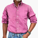 Men's shirt with washed effect and long sleeves