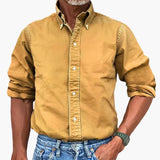 Men's shirt with washed effect and long sleeves