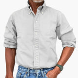 Men's shirt with washed effect and long sleeves
