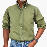 Men's shirt with washed effect and long sleeves