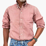 Men's shirt with washed effect and long sleeves