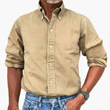 Men's shirt with washed effect and long sleeves