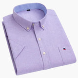 Men's short-sleeve shirt with folded collar and button closure