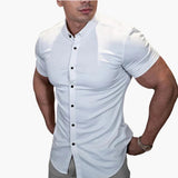 Men's short-sleeve shirt with button closure