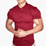 Men's short-sleeve shirt with button closure