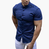 Men's short-sleeve shirt with button closure