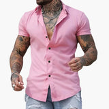 Men's short-sleeve shirt with button closure
