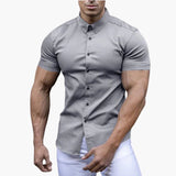 Men's short-sleeve shirt with button closure