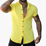 Men's short-sleeve shirt with button closure
