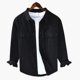 Men's long-sleeve shirt with classic collar and chest pockets