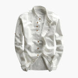 Men's long-sleeve shirt with stand-up collar