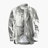 Men's long-sleeve shirt with stand-up collar