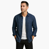 Men's long-sleeve shirt with pointed collar