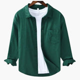 Men's long-sleeve shirt with traditional collar and button closure