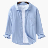 Men's long-sleeve shirt with traditional collar and button closure