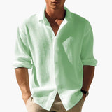 Men's long-sleeve shirt with button closure