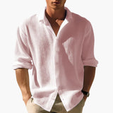 Men's long-sleeve shirt with button closure