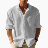 Men's long-sleeve shirt with button closure