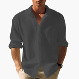 Men's long-sleeve shirt with button closure