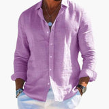 Men's shirt with classic collar and long sleeves