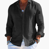 Men's shirt with classic collar and long sleeves