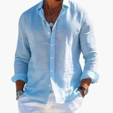 Men's shirt with classic collar and long sleeves