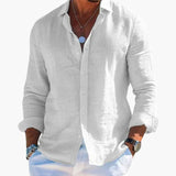 Men's shirt with classic collar and long sleeves