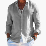 Men's shirt with classic collar and long sleeves