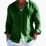 Men's shirt with classic collar and long sleeves