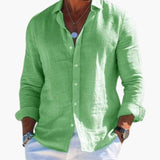 Men's shirt with classic collar and long sleeves