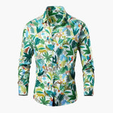 Men's long-sleeve shirt with floral pattern