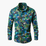 Men's long-sleeve shirt with floral pattern