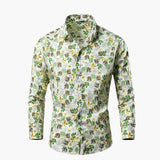 Men's long-sleeve shirt with floral pattern